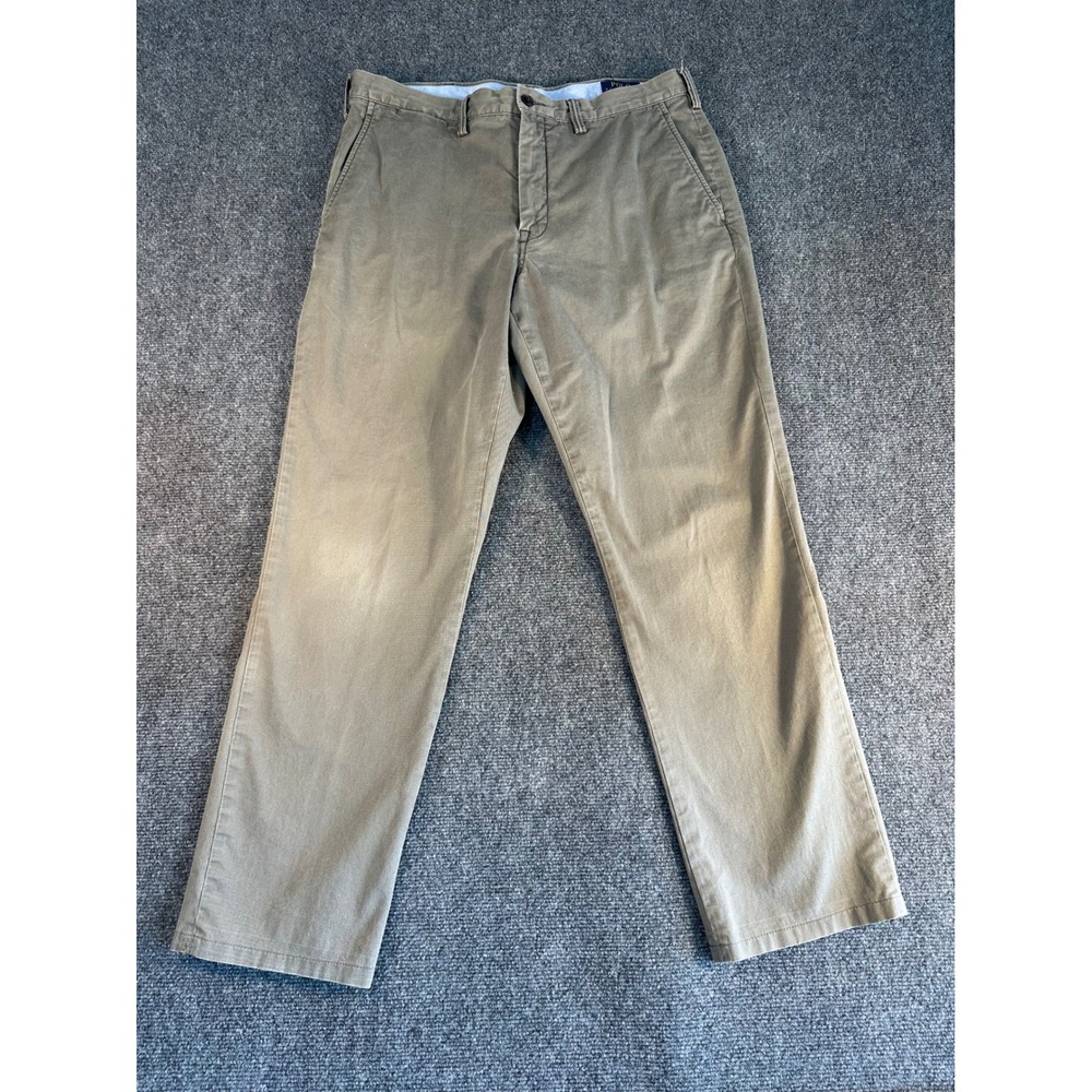 Polo Ralph Lauren Stretch Straight Fit Chino Pants Mens 36/30 Olive Khaki Cotton